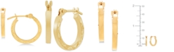 Macy's Children's Textured Hoop Earrings in 14k Gold (1/2")